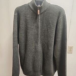 Jonsson Workwear Full Zip Sweater Dark Green Size XL